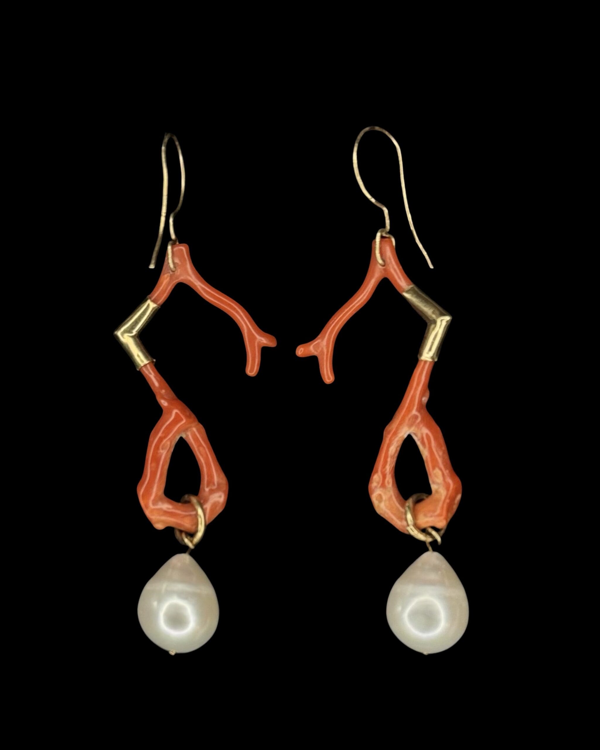 Coral Branch Earrings with Piping - Image 2