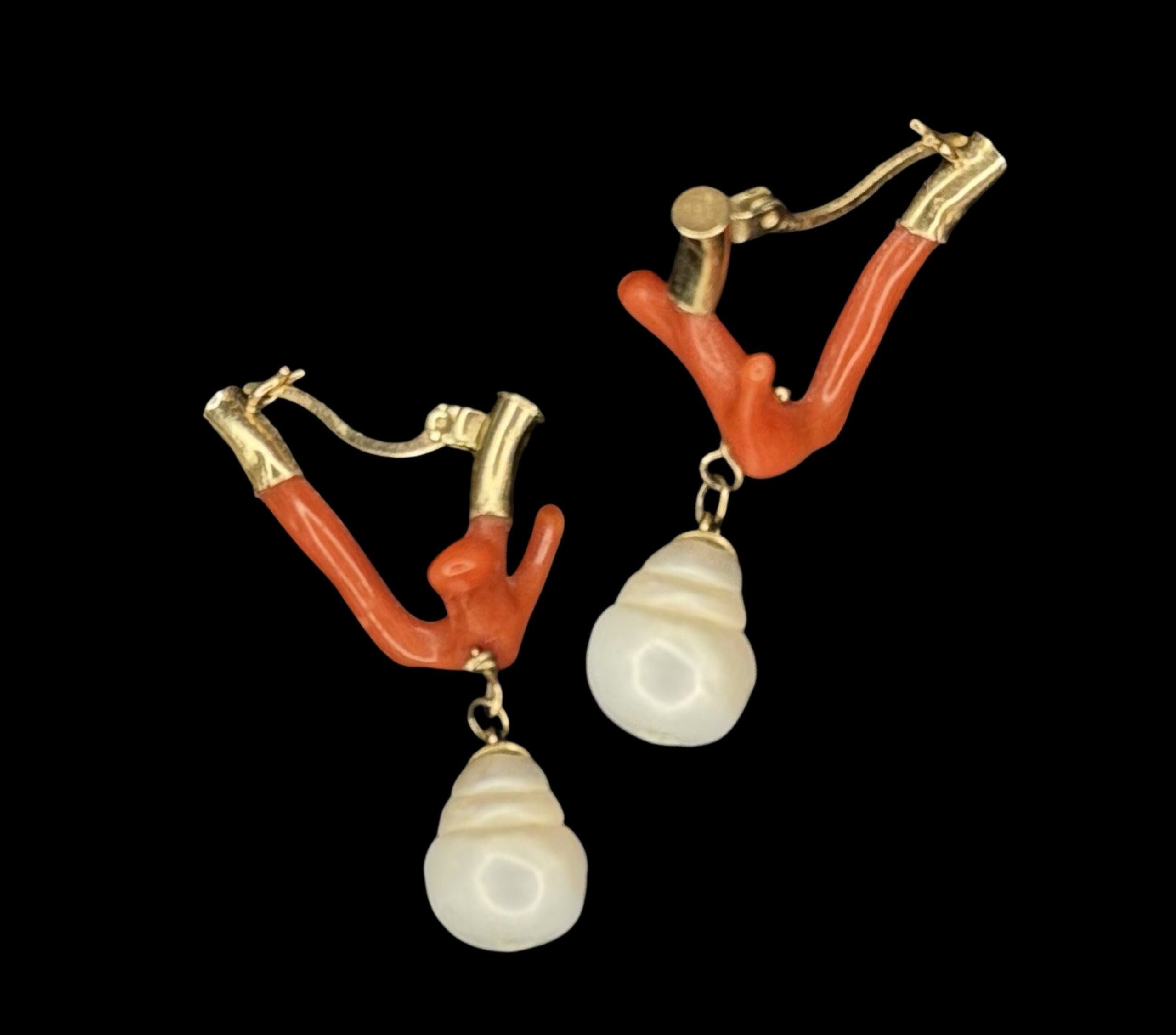 Coral Branch Earrings with Piping - Image 3