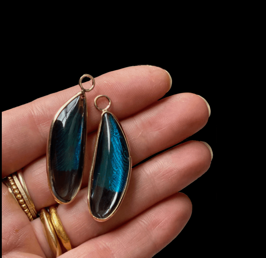 Blue Damselfly Wing Earrings and Pendants - Image 8
