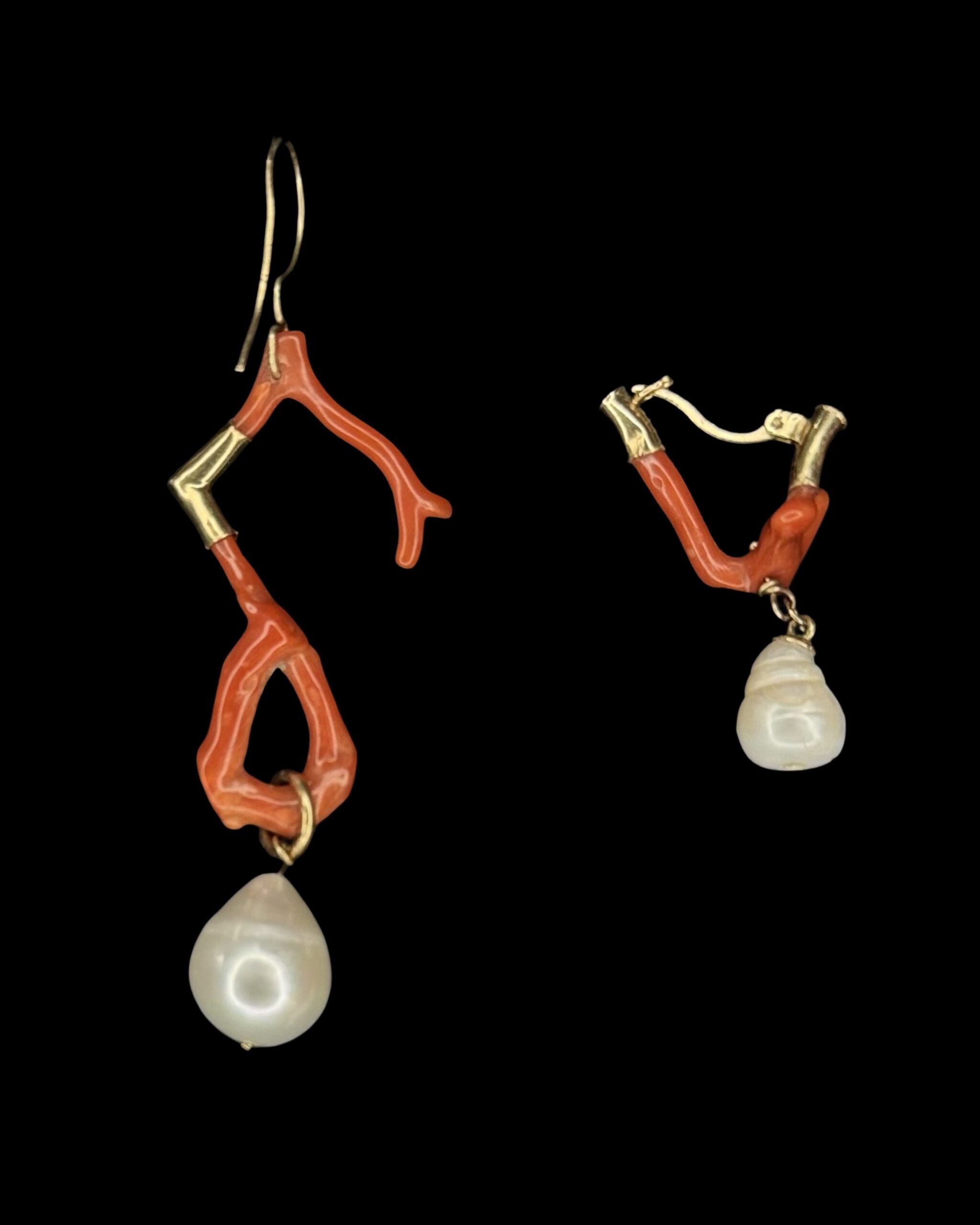Coral Branch Earrings with Piping - Image 4