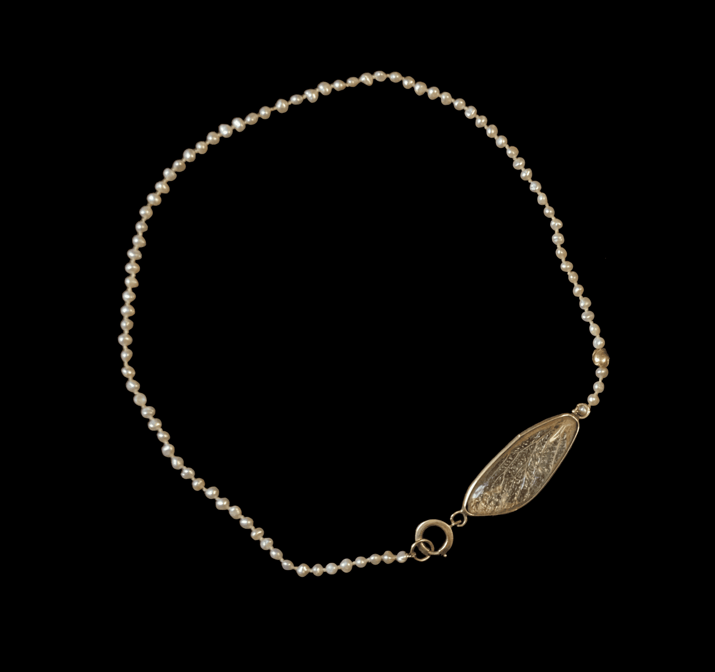 Seed Pearl and Dragonfly Wing Necklace - Image 3